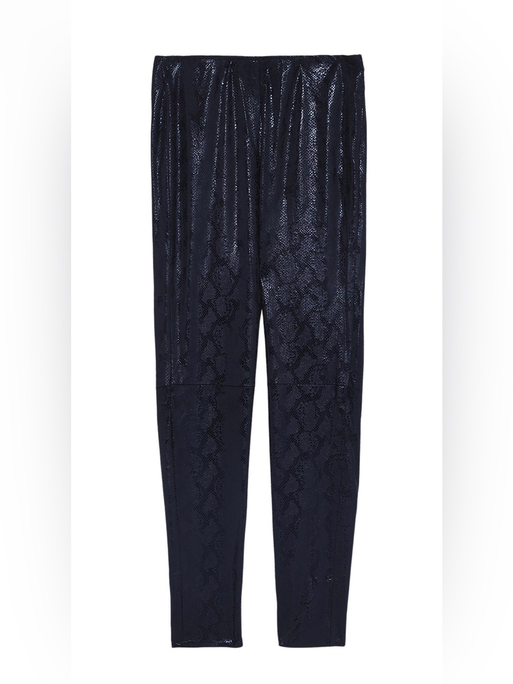 NWOT Zara Faux Snake-Print Leggings Black Size Small